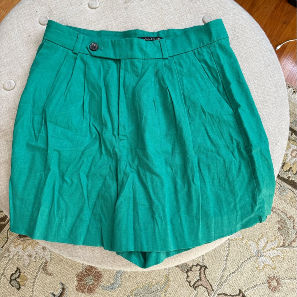 Banana Republic Green Linen Shorts